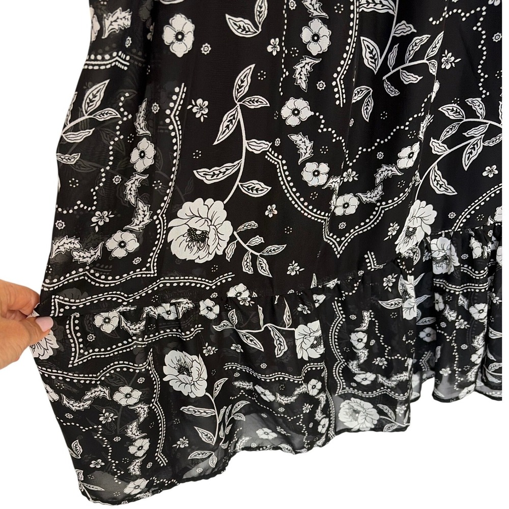Womens Tiered Peasant Cottagecore Midi Dress Floral Paisley XXL Boho - Picture 3 of 9